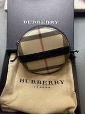 Burberry Novacheck Round Zip Coin Wallet Purse w/ Logo