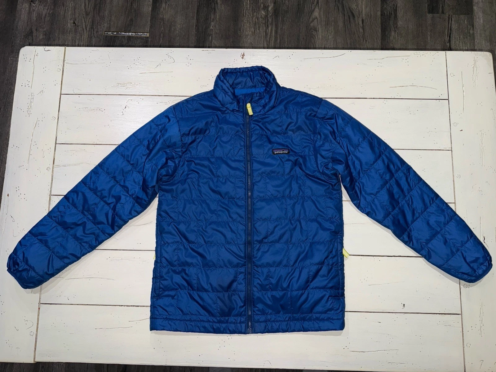 Patagonia Kids XL 14 Nano Puff Primaloft Jacket Brick Quilted Bright Blue