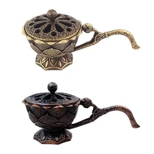 Incense Burner with Cover Lotus Pod Shape Feng Shui Ornament for Indoor Dish