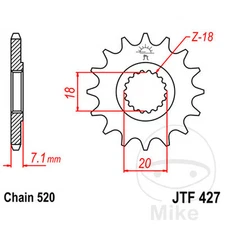 JT SPROCKETS Fine Gear Transfer Pinion 11T P-520 Ø18/20MM
