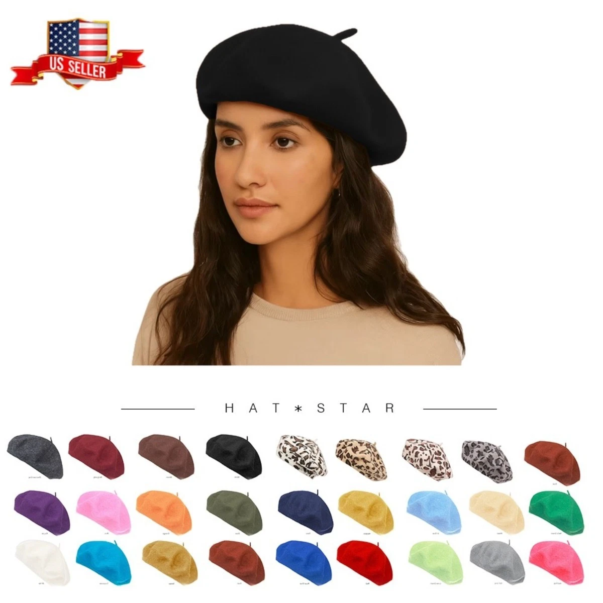 Beret Hats Leopard One Size for Women for sale | eBay