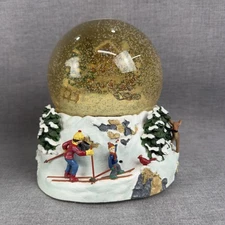 Mr Christmas North Lodge Winter Fun Waterglobe Animated Musical Snow Globe Box