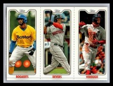 2022 Topps Opening Day Bogaerts/Devers/Verdugo Triple Play Boston Red Sox