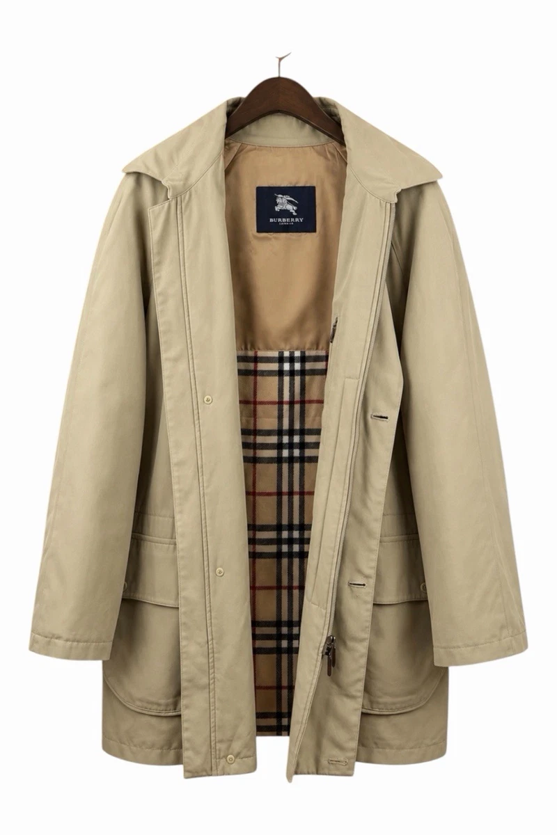Burberry London Vintage Beige Coat – Nova Check Wool Lining L