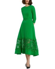 Mac Duggal Repe Boat Neck Midi Dress Women's  L