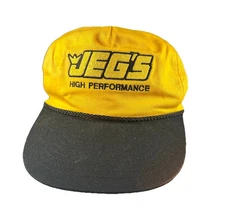 Vintage JEG’S High Performance Yellow & Black Snapback Trucker Hat & Rope
