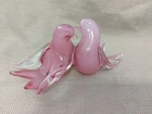 Vintage Murano(?) Glass Pink Clear Cased Love Birds