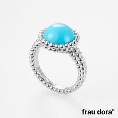 Van Cleef & Arpels Ring Perlée Couleurs mit Türkis 750/- Weißgold RARITÄT