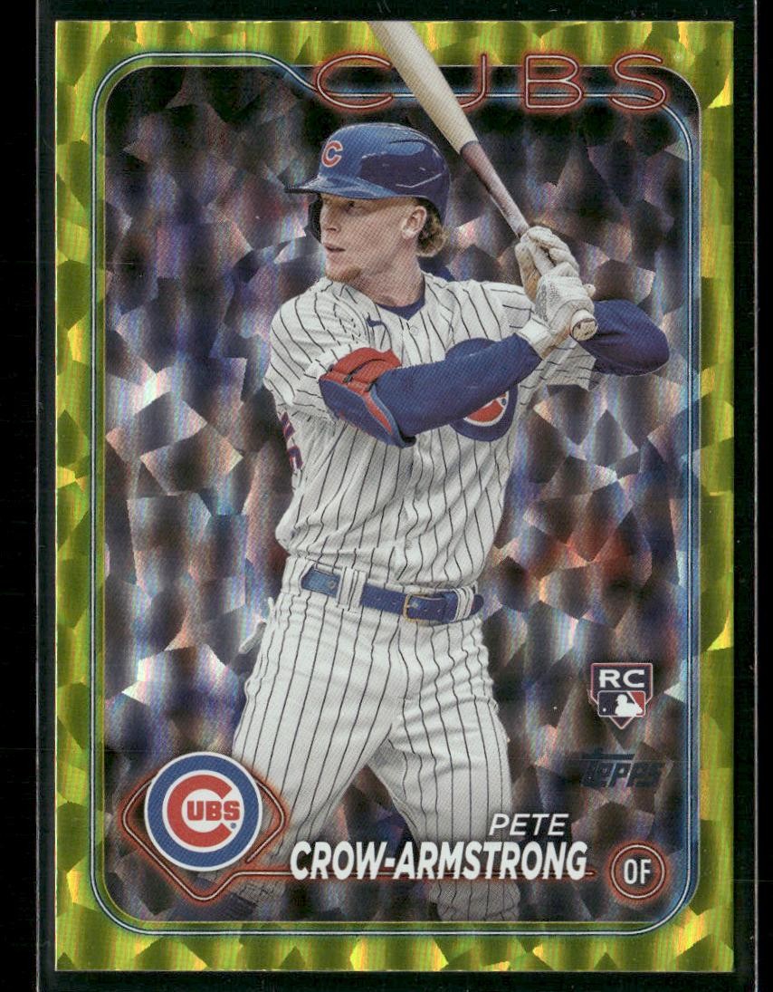 2024 Topps Pete Crow-Armstrong #407 Yellow Crackle Foil /50 Rookie RC Cubs