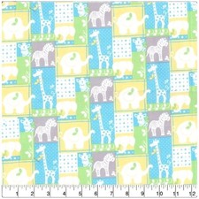 LINED WINDOW VALANCE CURTAIN 42 X 15 NURSERY BLUE JUNGLE PATCH ANIMAL