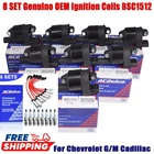 Genuine UF414 8p Ignition Coils+Spark Plugs+Wire For. GMC Chevy SilveradoTahoe