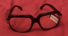 Mens /Women OVERSIZE VINTAGE RETRO Clear Lens EYE GLASSES Black &Gold Frame 90’s