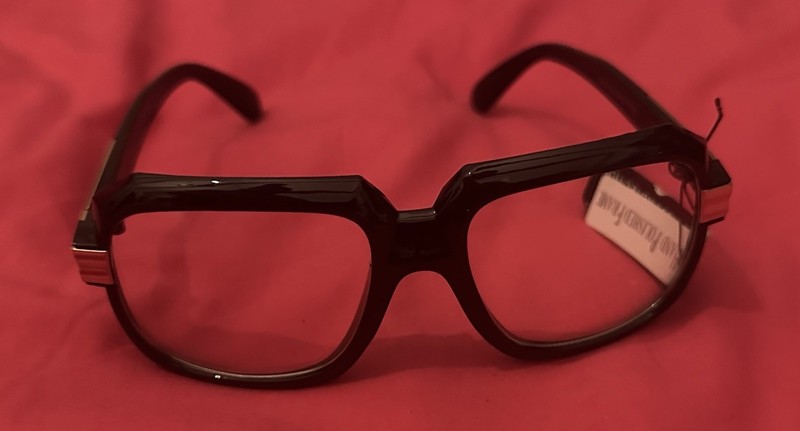 Mens /Women OVERSIZE VINTAGE RETRO Clear Lens EYE GLASSES Black &Gold Frame 90’s