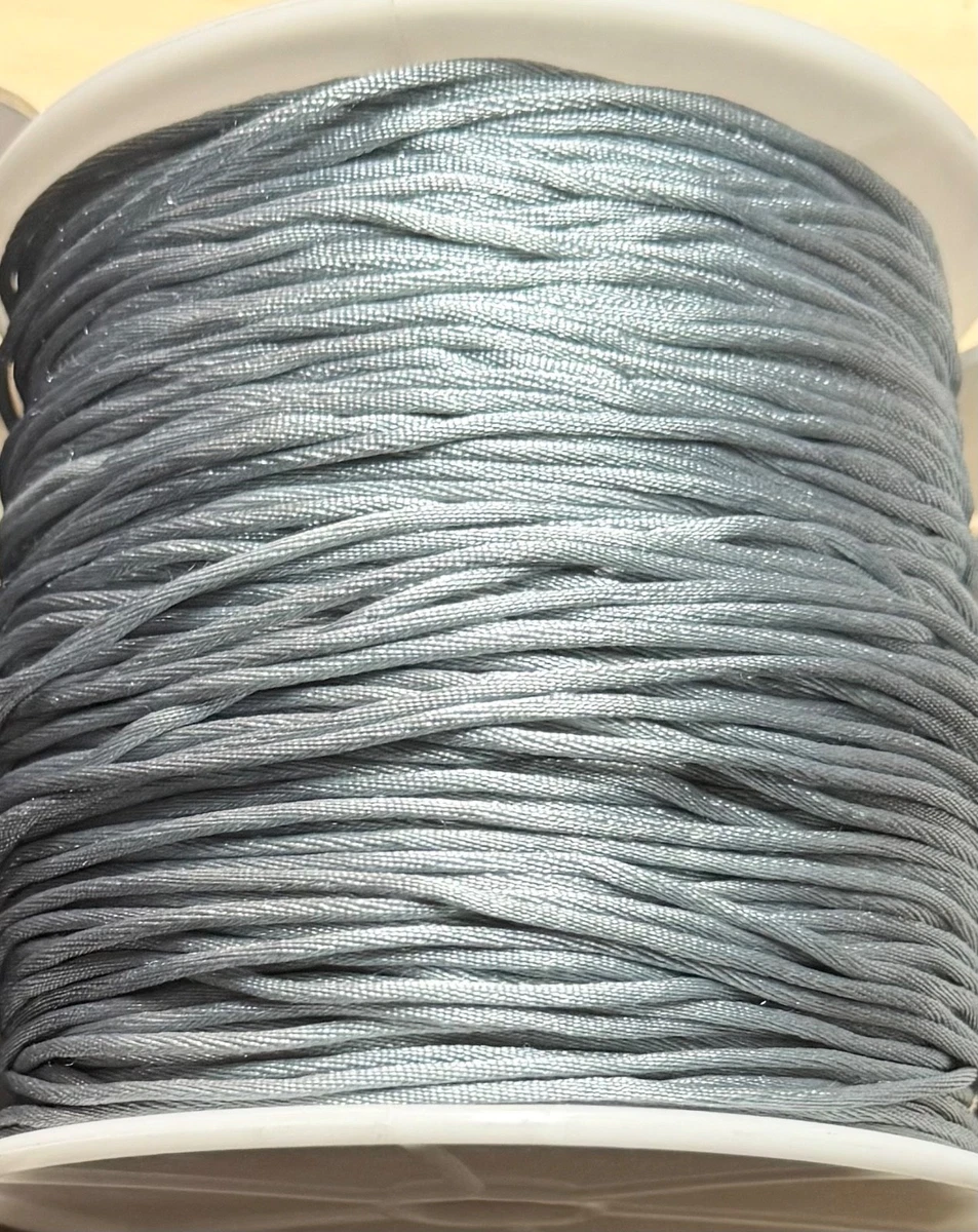 Silk Blend Cord for Beaded Craft 2mm GREY 10mts
