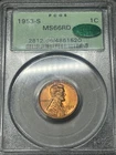 1953 S Lincoln Wheat Cent Penny PCGS CAC MS66 RD Red Old Green Holder OGH