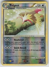 Pidgeot 29/102 Rare HGSS Triumphant Pokemon Reverse Holo Heavily Played