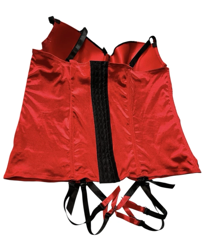 Corsé de encaje Torrid talla 2 negro/rojo Foto 2 de 4