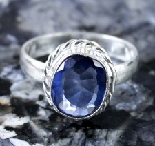 Certified Natural Ceylon Blue Sapphire 6.70 Ct Cushion Gemstone Anniversary Ring