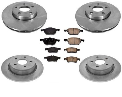 Front & Rear Disc Rotors Ceramic Pads for 13-18 Ford C-MAX Hybrid