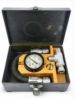 #ad 1500 PSI Pressure Gauge Test Kit Hose Fittings Industrial Set w Case USA $25.00