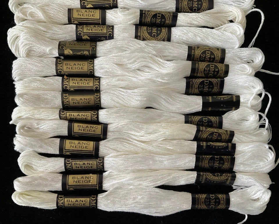 DMC 25 Mouline Special 8M Embroidery Thread Lot of 14 Blanc Neige Dollfus Mieg - Image 3 of 3