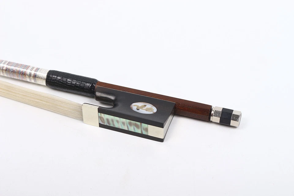 New 4/4 Violin Bow brazilwood ebony frog Abalone Inlay Good balance Natural Bow - Image 4 of 4