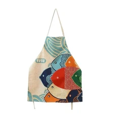 Cute Cartoon Apron Japanese Style Lovely Fish Pattern Apron For Women Men Apron