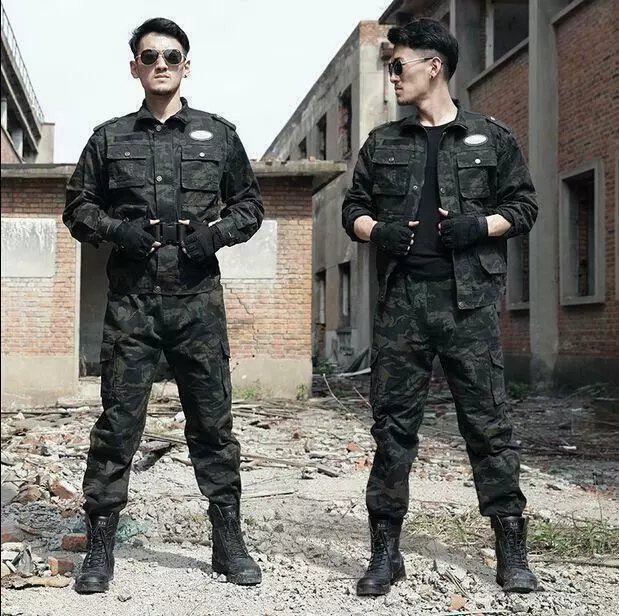 Men Tactical Training Uniform Camouflage Military Outdoor Suit Combat  Clothes