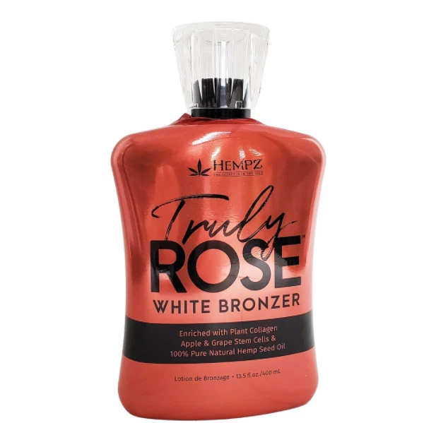 New Hempz Truly Rose White Bronzer Collagen Enriched Indoor Tanning Lotion 13.5