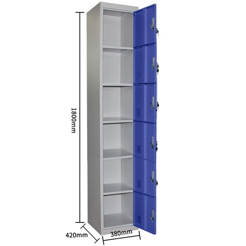 Work Lockers 1,2,3,4,5,6 Door Metal Lockable Unit Staff School Gym Changing Box - Picture 51 of 53