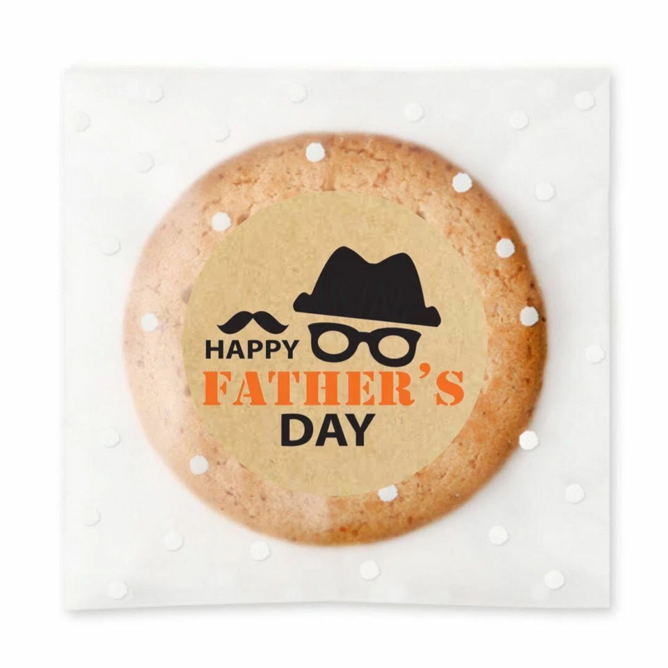 Pegatinas de regalo Kraft día del padre panadería tienda café producto embalaje bigote etiqueta Foto 2 de 2