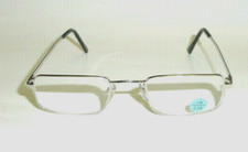 NWT Vintage 90's Rectangle Metal Half Frame Reading Glasses 2.75 S.Silver 