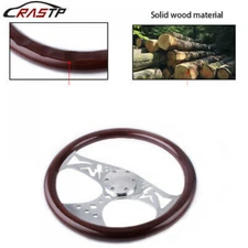 Racing 15" 380mm Classic Wood Grain Deep Dish with Hollow Angel Steering Wheel