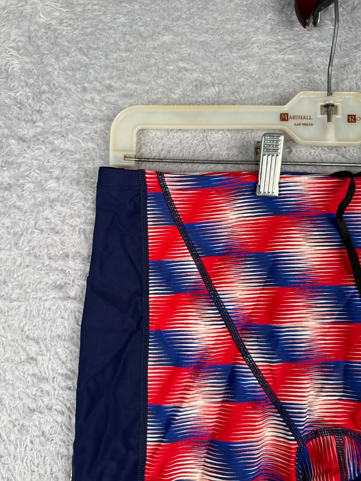 Shorts Dolfin Adulto 38 Azul Vermelho Jammer Maiô Mescla de Nylon Feito nos EUA - Imagem 4 de 4