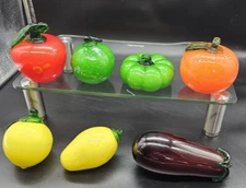 Glass Fruit and Vegetables Art Deco Murano Style Lot 7 Pieces Farmhouse
