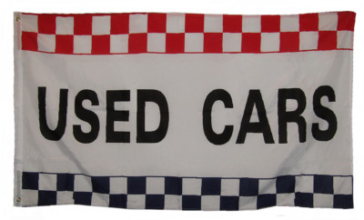 3x5 Advertising Used Cars Checkered RWB Flag 3'x5' Premium Quality Grommets
