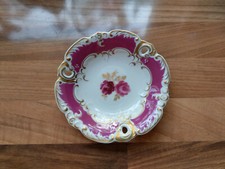 Porzellan Wallendorf W1764 Prunkschale Konfektteller 12cm mit Blumen Rosen Gold