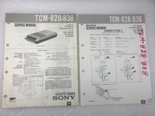 Original OEM Sony TCM-828 838 Repair Service Manual Cassette Corder 1985