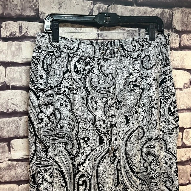 Pantaloni pull on bianchi e neri Michael Kors taglia 10 100% poliestere