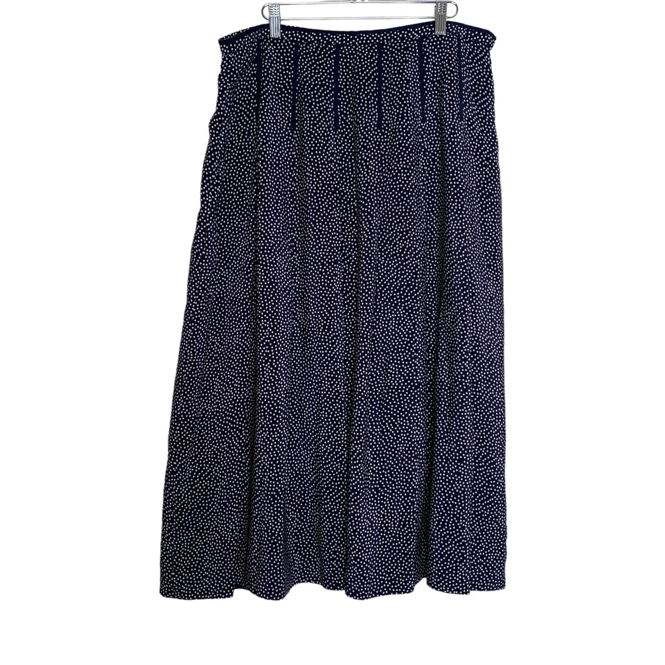 Falda Pendleton Mujer 8 Maxi Azul Marino Blanco Lunares Forrada Seda Carrera Foto 3 de 4