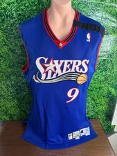 1999-00 Philadelphia 76ers Basketball #9 George Lynch Game Worn Jersey 48+4