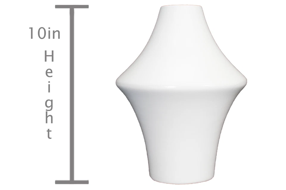 Jarrón de cerámica Kylix de 10 pulgadas ánfora urna de diamante arcilla cerámica porcelana blanco pequeño Foto 4 de 4