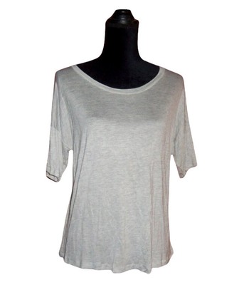 Impressions Heather Gray Stretch Rayon Tee Top T Shirt - NWT - B40''