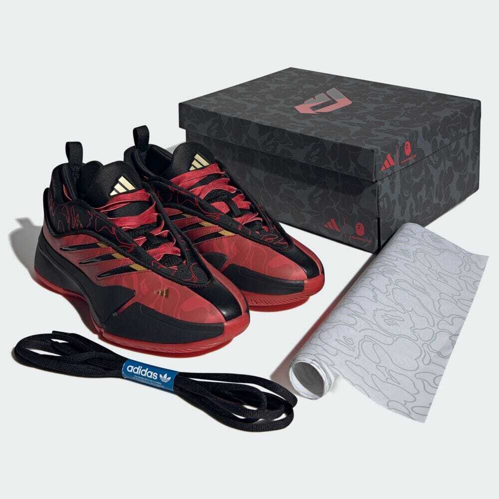 IH0786 A BATHING APE adidas Dame 9 Better Scarlet Core Black IH0786 A BATHING APE adidas Dame 9 Better Scarlet Core Black