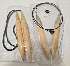 Lot Of 2 Jumbo Birchwood Circular Knitting Needles