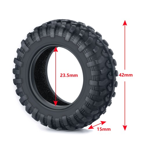 FLYXM 4pcs Rims Wheels Tires for RC 1/24 Kyosho Mini-Z 4x4 1/18 Jimny 1/24 SCX24 - Picture 9 of 20
