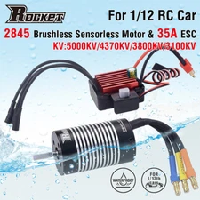 Rocket 2845 Brushless Motor 3100kv 3800kv/4370/5000KV w/35A ESC for 12428 RC Car