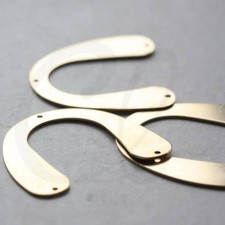 10 Pieces Raw Brass 3 Holes Half Circle-U Link-Charm 36x31mm CW-3775C-D-465