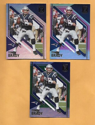 2021 Elite Tom Brady 3 Card Holographic Foil Lot Silver Pink Green Patriots  Bucs | eBay
