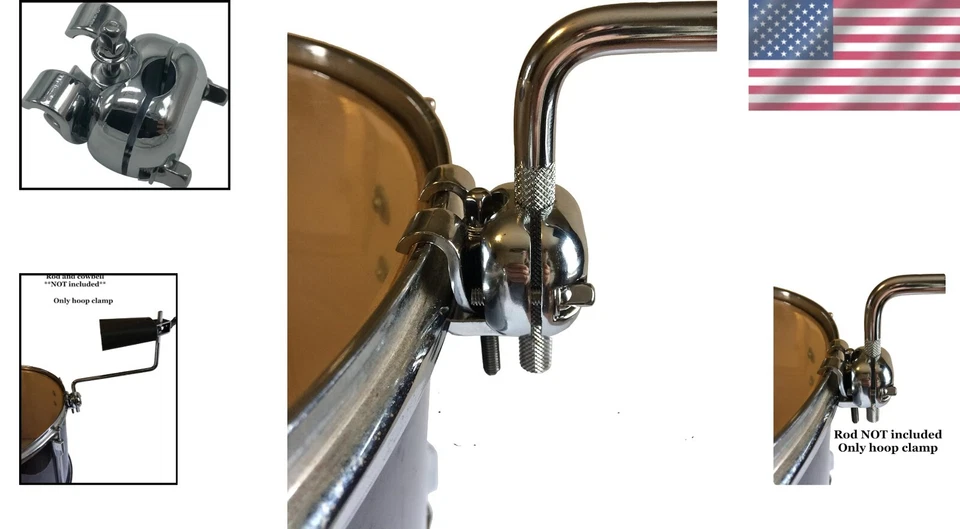 Stylish Metal Clamp for Cowbell and Percussion Instruments - Lightweight Design - Image 2 of 4